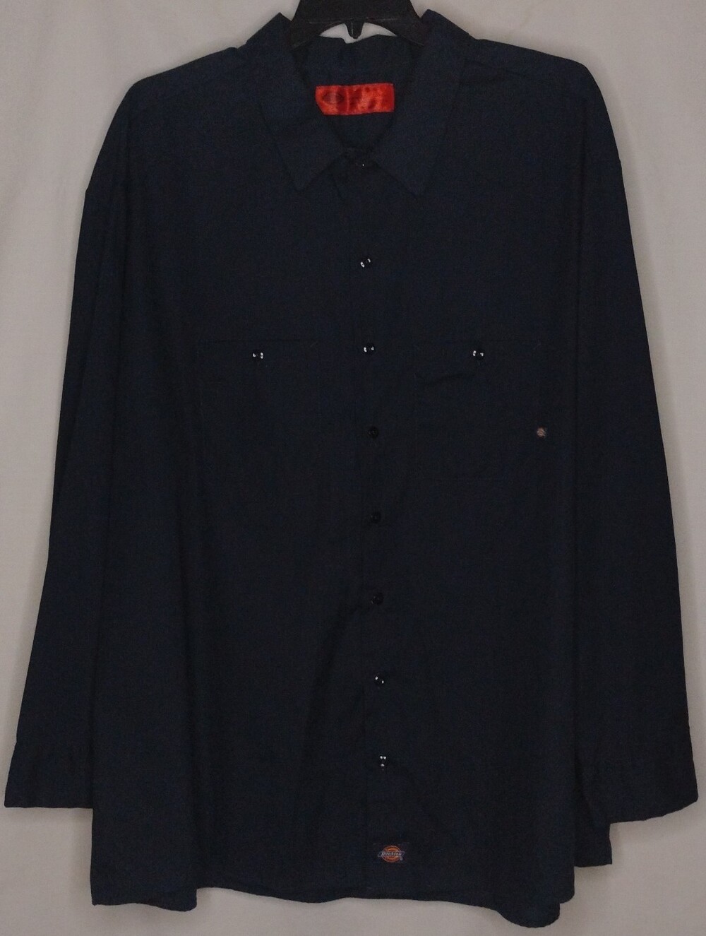 Men's 5XL Dickies Navy Industrial Button Up Long Sleeve Work Shirt Workwear 5X